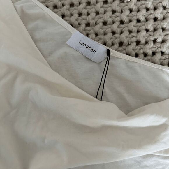 NWT Lanston White One Shoulder Stretch Drape Front Tank Top Womens Size XS - Picture 5 of 7